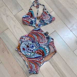 J.Crew scribble floral cutout swimsuit